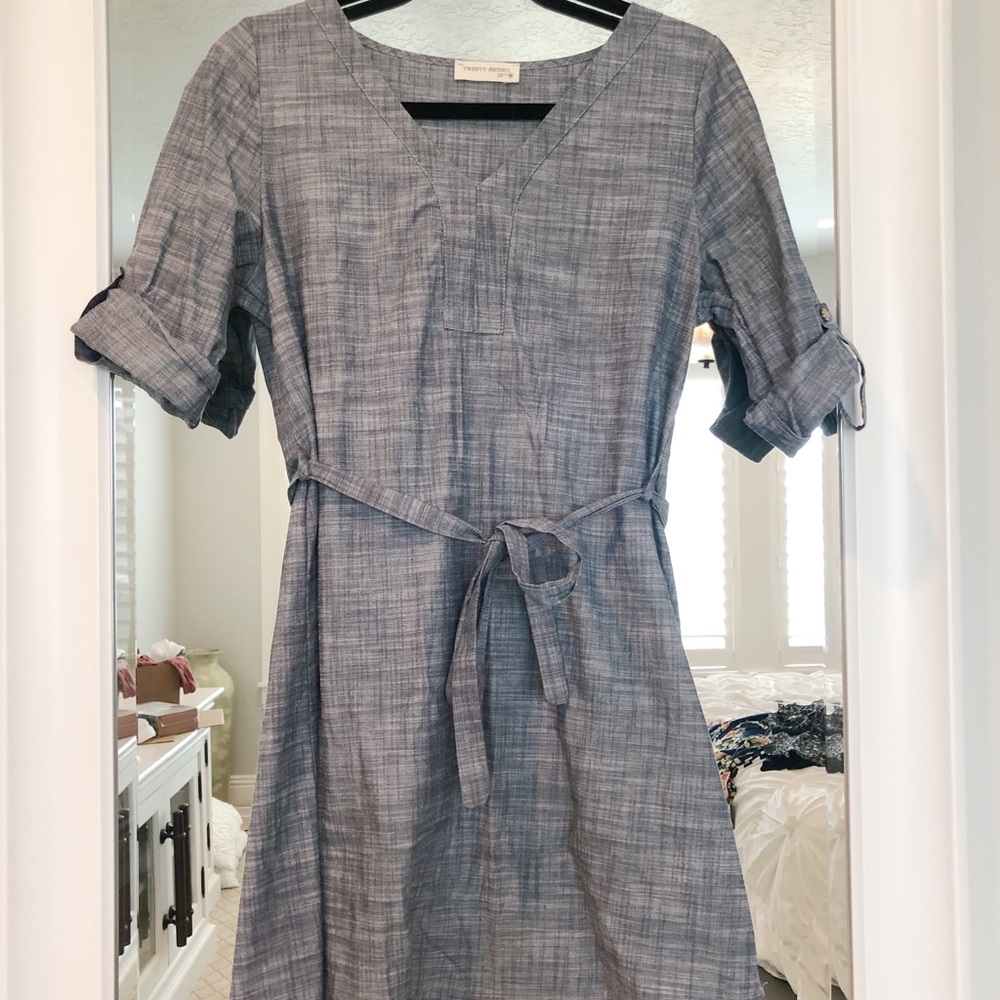 Chambray Tie-waist Dress